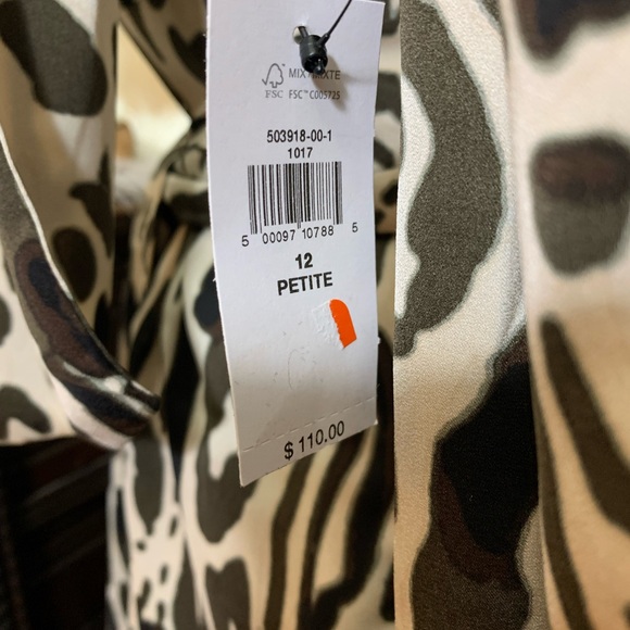 Banana Republic Silky Mini Halter Dress Womens Size 12P Leopard Print NWT - Picture 6 of 7